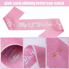 13th Birthday Candle Sash and Tiara Sets,It’s My Rose