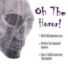 Halloween Animated Hanging Skulls Head Covered with Spider Webs JQ