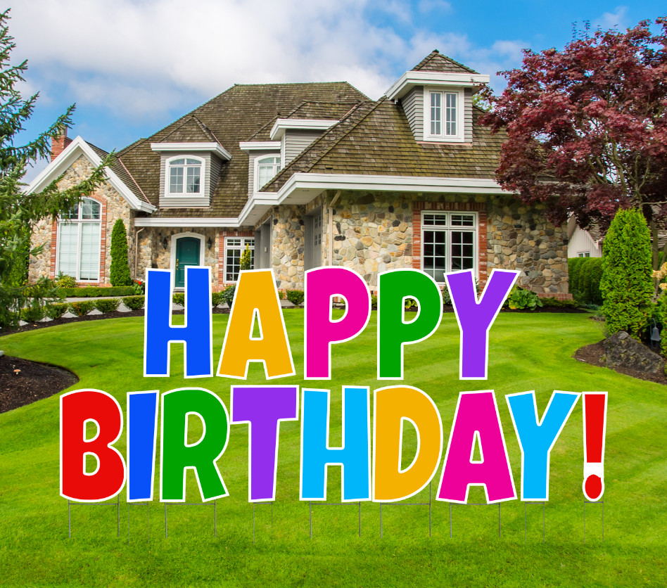 Happy Birthday Yard Card Letters 23.5″