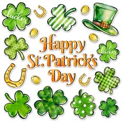 2 Sheet St. Patrick’ s Day Thick Gel Clings Green Lucky Clover Shamrock Reusable
