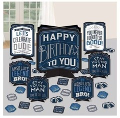 Male Birthday Big Decorating Lot Includes Table & Wall Decor & Photo Props Kit