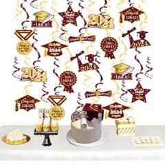 Graduation Party Decorations Maroon Gold 2024/Burgundy Gold Graduation Decora…