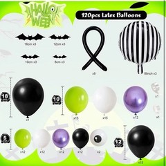 Halloween Party Decoration Kit with Black and Purple Balloons