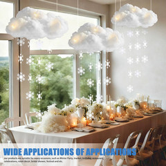 18 Pcs 3D Winter Cloud & Snowflake Hanging Decorations for Parties & Weddings