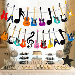 Guitar Banner Music Guitar Party Banners Guitar Birthday Party Decorations 2P…
