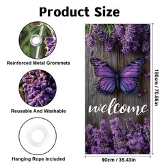 Spring Welcome Door Cover Decoration, 70.87″ x 35.43″ Door Banners for Front …