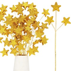 24 Glitter Star Picks 13.8» Foam Sticks for Wedding, Birthday, Craft Decor