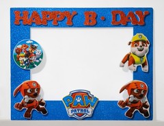 Large 3D Paw Patrol Happy Birthday Photo Booth Frame – 40.5 x 32 inches