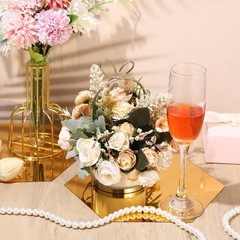 12 PCS Acrylic 8 Inch Hexagon Mirror Table Centerpiece Candle Plate Tray Decor