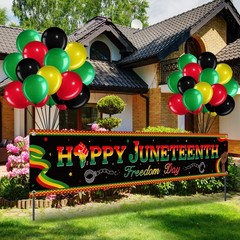 36 Pieces Happy Juneteenth Decoration Large Fabric June Black,green,yellow