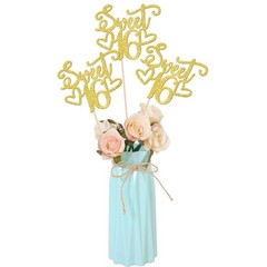 12 PCS Sweet 16 Centerpiece Sticks Double Sided Glitter Happy 16th Birthday C…