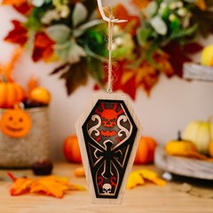 Halloween Decorations Festival With Lights Wooden Pendant Pumpkin Wooden Box