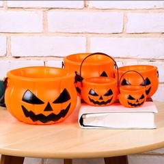 5 Pcs Halloween Portable Pumpkin Buckets, Trick or Treat Candy Jar Party Vintage