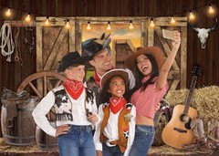 Western Cowboy Backdrop West Rustic Wooden House Farm Barn 82×59 inch (7x5FT)