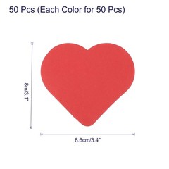 50 Pack 3.1×3.4 Inch Multi Color Heart Paper Cutouts Bulletin Board Decor
