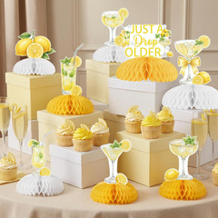 Lemon Martini Birthday Decorations, Just a Drop Older Honeycomb Centerpieces Set