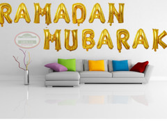 RAMADAN Decoration(11 Pcs) Ramadan Mubarak BALLOON+BANNER Islamic Gift Eid Decor