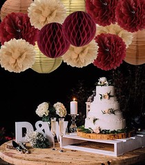 Burgundy Graduation Party Decorations Maroon Party Decorations Tissue Pom Poms L