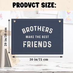 Boys Room Decor- Brothers Make the Best Friends Banner, Linen Canvas Banner W…