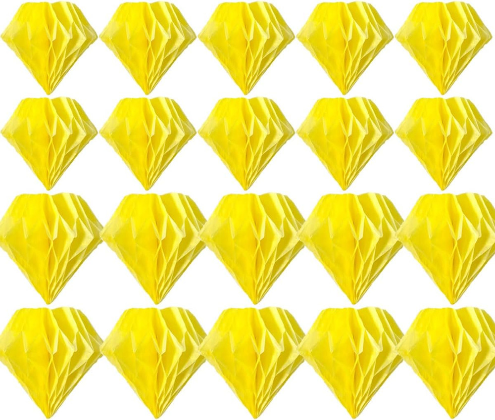 Yellow Honeycomb Decor Kit – 20 Pcs Tissue Paper Balls for Events and Nurseries