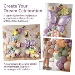 Wildflower Balloon Arch Kit with Pastel Floral Flower Butterfly Balloons