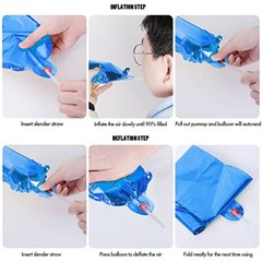 Happy Birthday Banner 13pcs 16 Inch Mylar Foil Balloon & Light string Blue