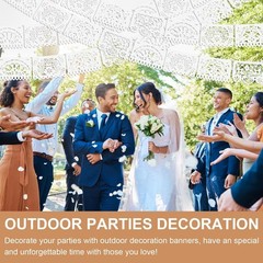 6-Pack White Papel Picado Banner – Cinco de Mayo Party Decor, Wedding Fiesta, 90