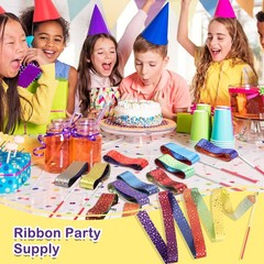 Yilloog 50 Pcs Ribbon Dancing Wands Party Favors 78.7 Inch Artistic Gymnastics