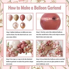 Blush Pink Nude Balloon Arch Kit, 148Pcs Dusty Pink Pastel Pink Brown White S…