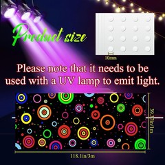 Glow in the Dark Neon Party Decorations Lights 118 x 39 Inch Wall Room Party
