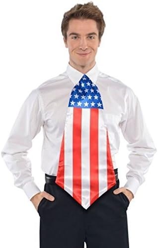 Amscan Stars and Stripes Fourth of July Patriotic Jumbo Tie Accessory, Fabric, 1