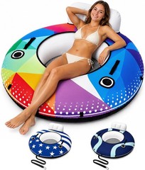 River Tube, 53» River Float Tube with Premium Canvas Cover, Comfortable Back…