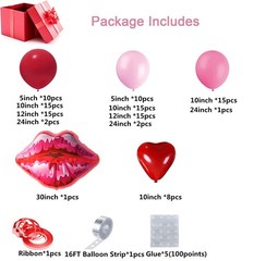 Valentines Day Balloon Garland Arch Kit Macaron Pink Pink Red Balloons Heart …