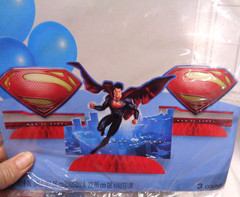 Lot/2 Hallmark Party DC Comics MAN OF STEEL SUPER-MAN – 3 Mini-Centerpieces