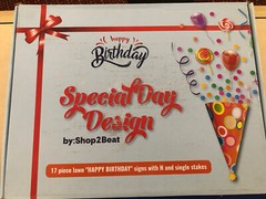 Happy Birthday Yard Sign W Stakes & Extras 17 Pieces