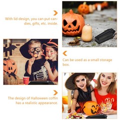 2 Pieces Coffin Storage Box Halloween Decor Treat Boxes with Lids