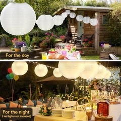 20 Pack 10″ Waterproof White Silk Lanterns for Elegant Outdoor Events