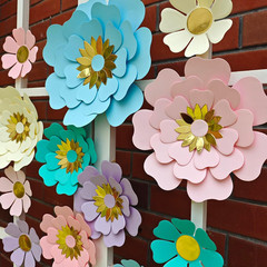 Pastel Paper Flower for Wall Decor Easter Flowers Supplies Birthday Bridal Baby