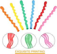 Sumind 100 Pcs 40» Latex Spiral Balloons Colorful Twisted Long Assorted Colors