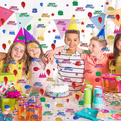 Multicolor Happy Birthday Confetti, 3000 Pcs Birthday Cake Table Metallic Foil C