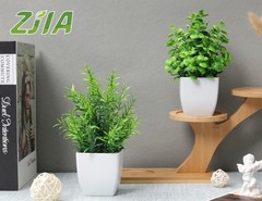ZJIA 2 Pack Fake Plants Small Artificial Greenery Faux Indoor Green