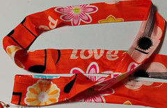 Hippie Costume Accessories Set 8 Pc. Boho Peace Sign Daisy Flower 60s 70s Orange