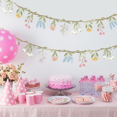 3pcs Wildflower Banner Flower Garland Floral for Enchanted Garden Theme Bridal