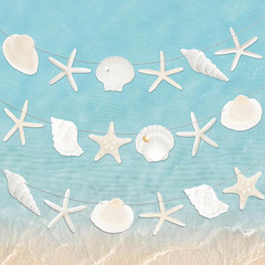 3Pcs Paper Beach Seashell Party Banners Ocean Party Decorations Natural Seashell