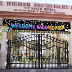 Vibrant School-Themed 120×20 Inch Welcome Back to School Banner – Decorative