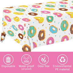 Donut Party Supplies: 2-Pack Donut Birthday Party Decorations,Disposable Plastic