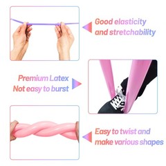 100Pcs 260 Balloons qualatex with 1 Hand Balloon Pump Kit Professional Premi
