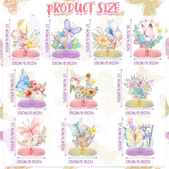 10Pcs Butterfly Party Decorations – Spring Pink Purple Butterfly Flowers Centerp