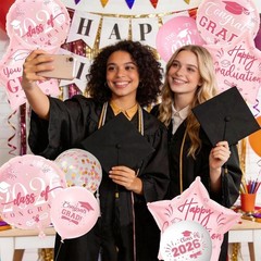 42pcs Graduation Balloons Class of 2026, Grad Latex Confetti Balloons with Co…