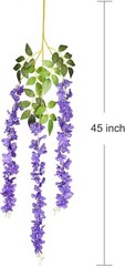 6 Pack 3.75 Feet/Piece Artificial Fake Wisteria Vine Ratta Hanging Garland Silk